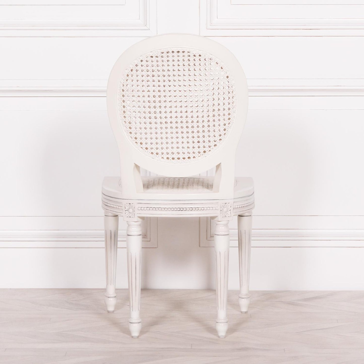 [Set of 2] Maison Reproductions Off White Chateau Rattan Dining Chairs - MWF03