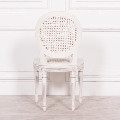 [Set of 2] Maison Reproductions Off White Chateau Rattan Dining Chairs - MWF03