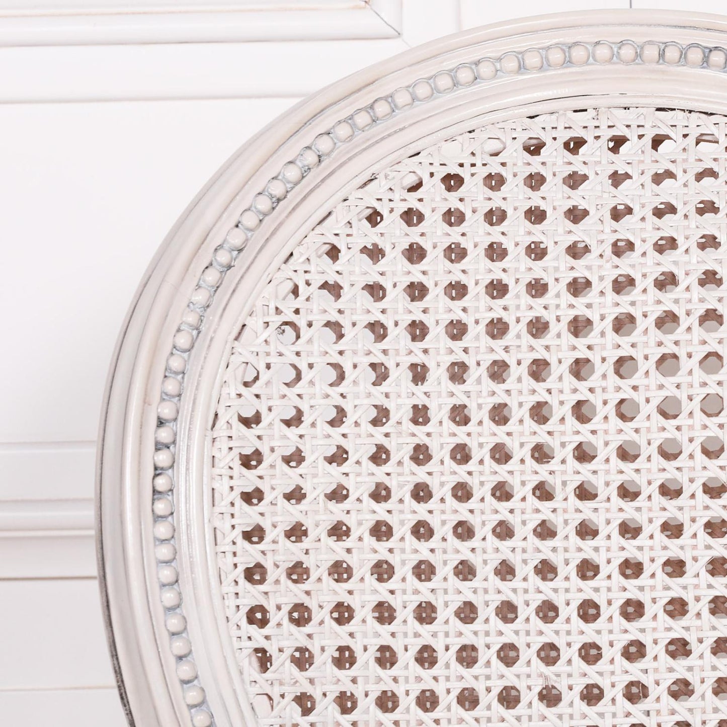 [Set of 2] Maison Reproductions Off White Chateau Rattan Dining / Bedroom Armchairs