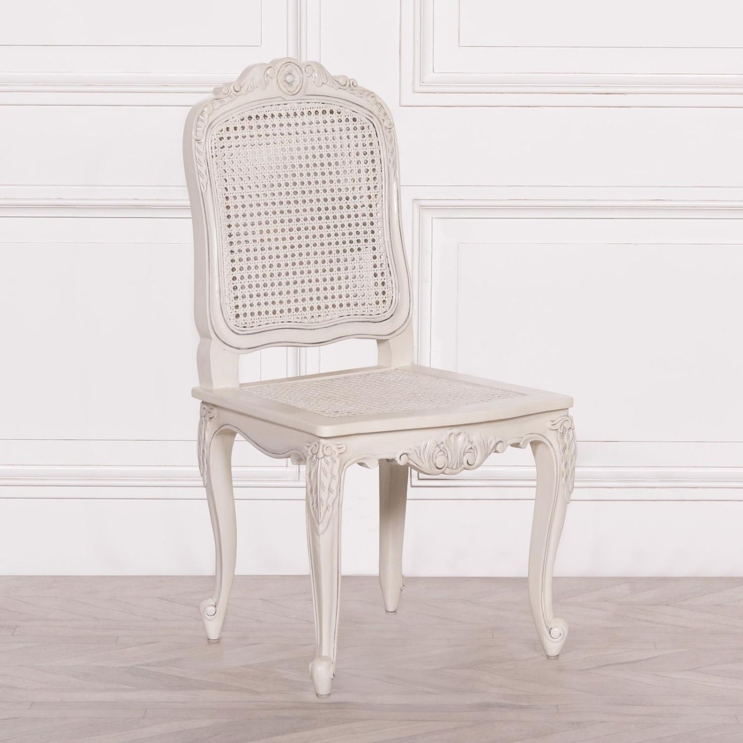 [Set of 2] Maison Reproductions Off White Rattan Dining Chairs / Bedroom Chairs - MWF28