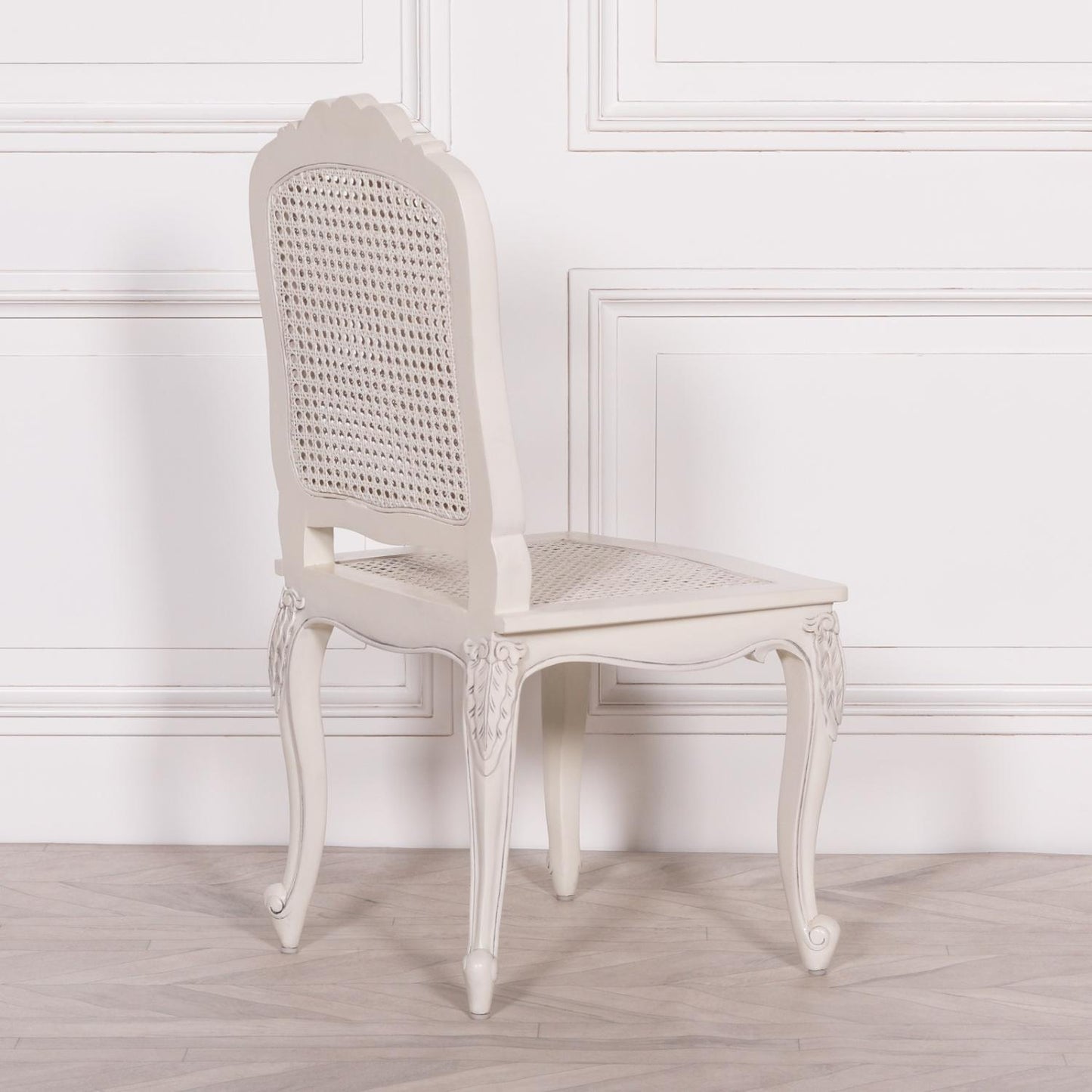 [Set of 2] Maison Reproductions Off White Rattan Dining Chairs / Bedroom Chairs - MWF28