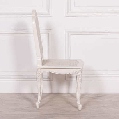 [Set of 2] Maison Reproductions Off White Rattan Dining Chairs / Bedroom Chairs - MWF28