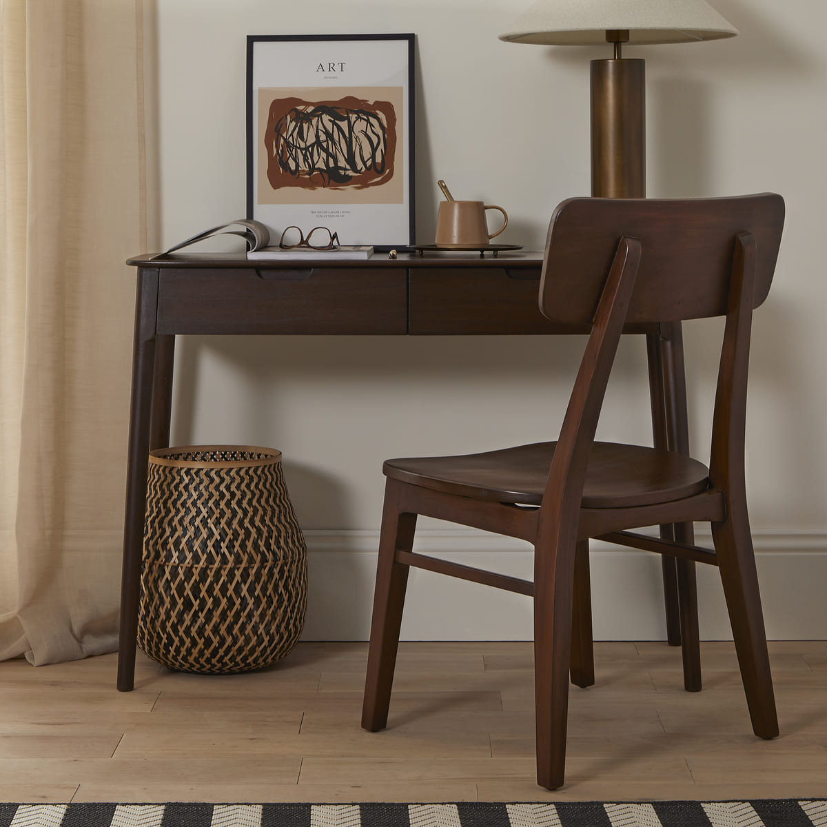 Fishe & Lilly Norway 2 Drawer Walnut Console Table