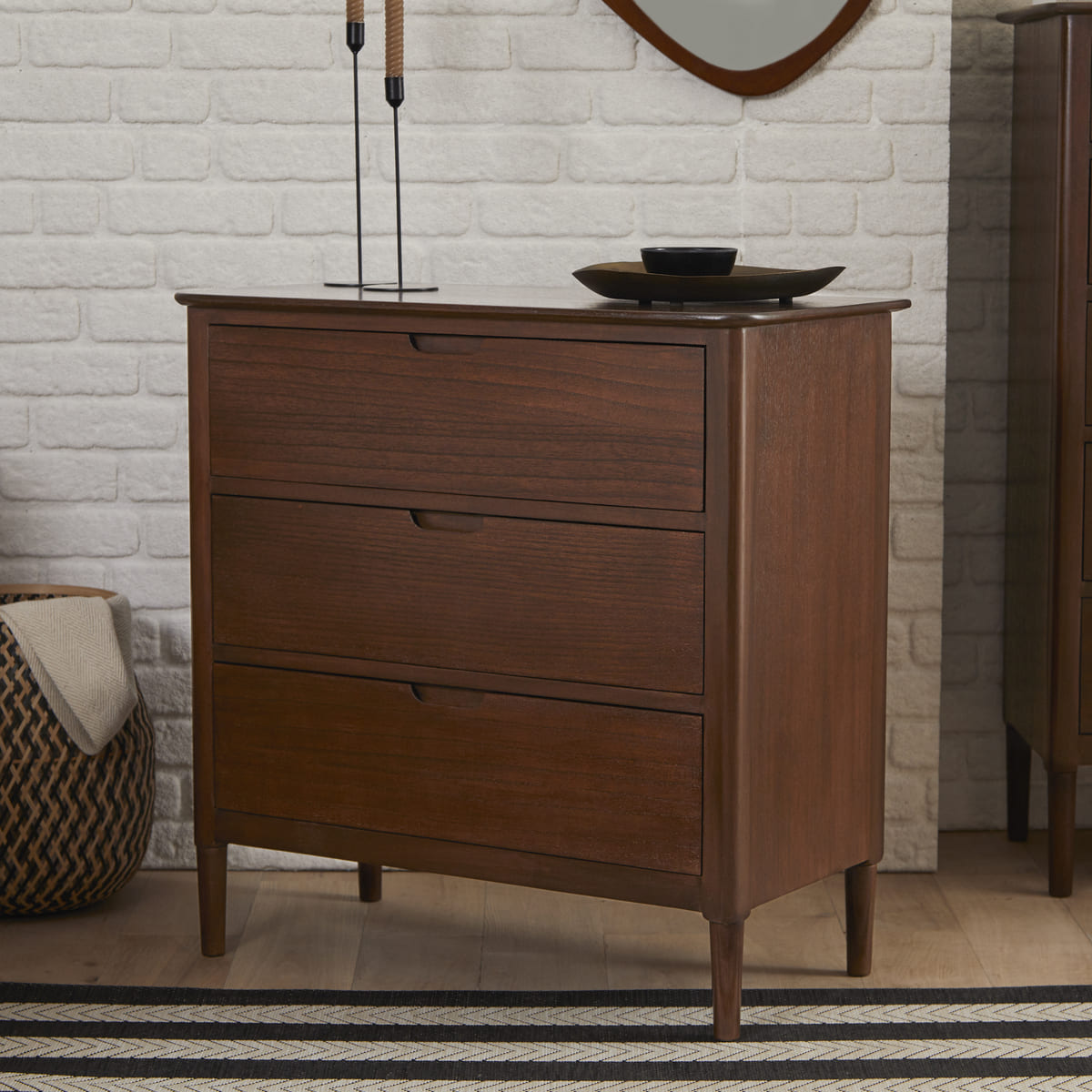 Fishe & Lilly Norway Walnut Chest of 3 Drawers