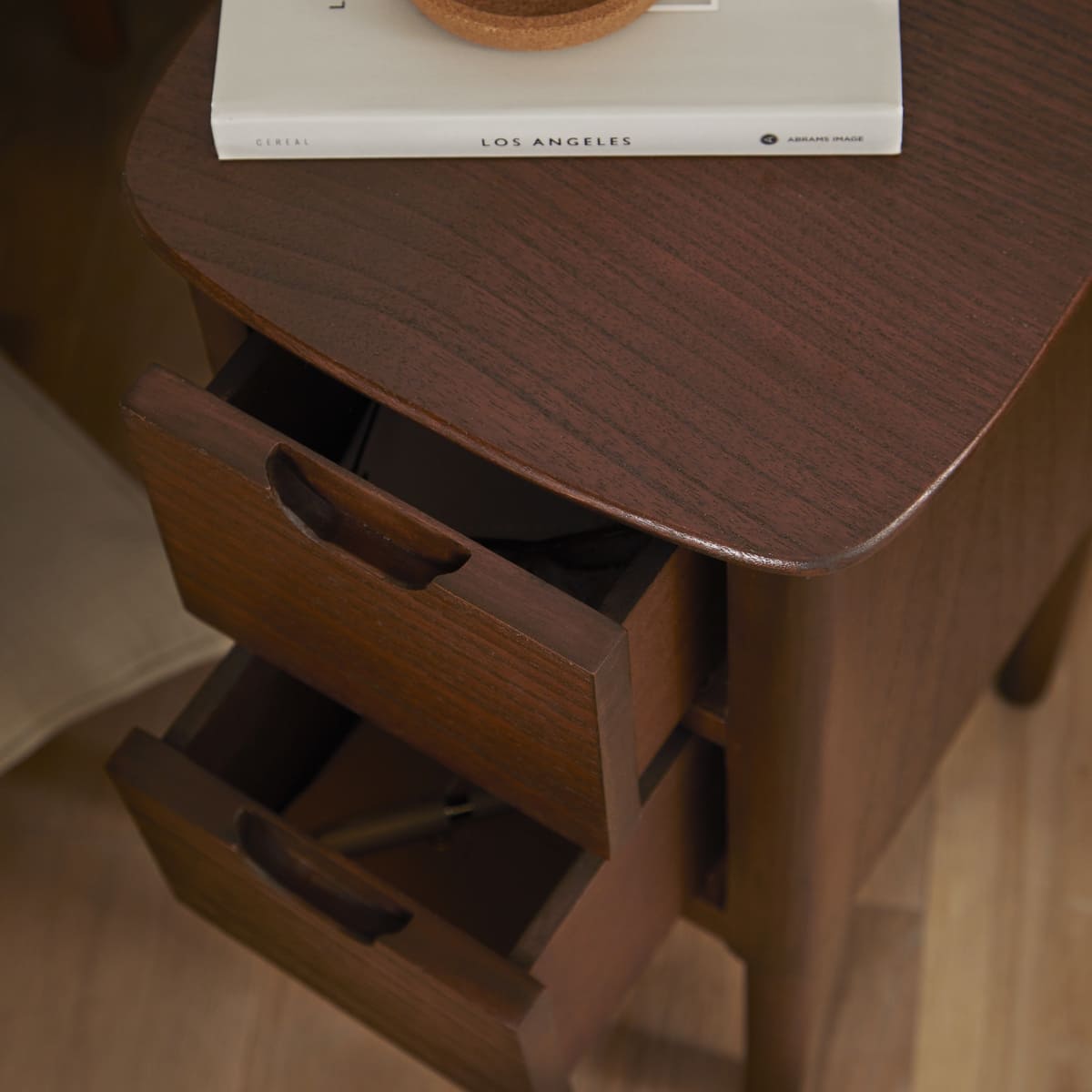 Fishe & Lilly Norway Narrow Walnut Bedside Table