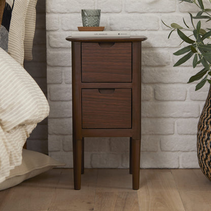 Fishe & Lilly Norway Narrow Walnut Bedside Table