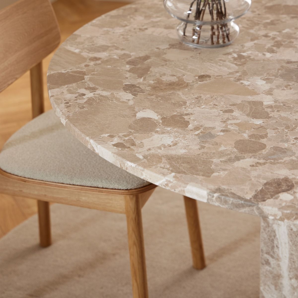 Golden Hour Round & Hexagonal 130cm Marble Dining Table - GFT