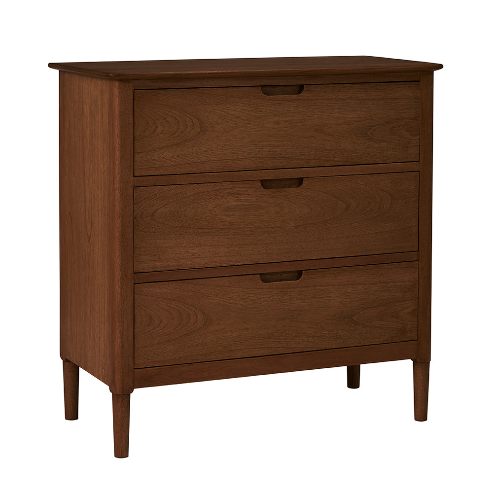 Fishe & Lilly Norway Walnut Chest of 3 Drawers