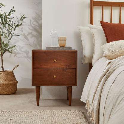 Fishe & Lilly Scandinavian Walnut Oslo Bedside Table