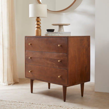 Fishe & Lilly Scandinavian Walnut Oslo Chest of 3 Drawers