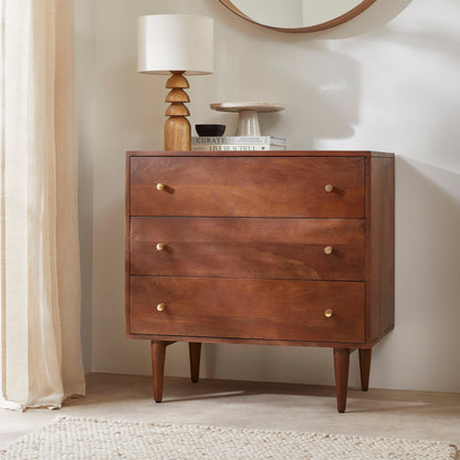 Fishe & Lilly Scandinavian Walnut Oslo Chest of 3 Drawers