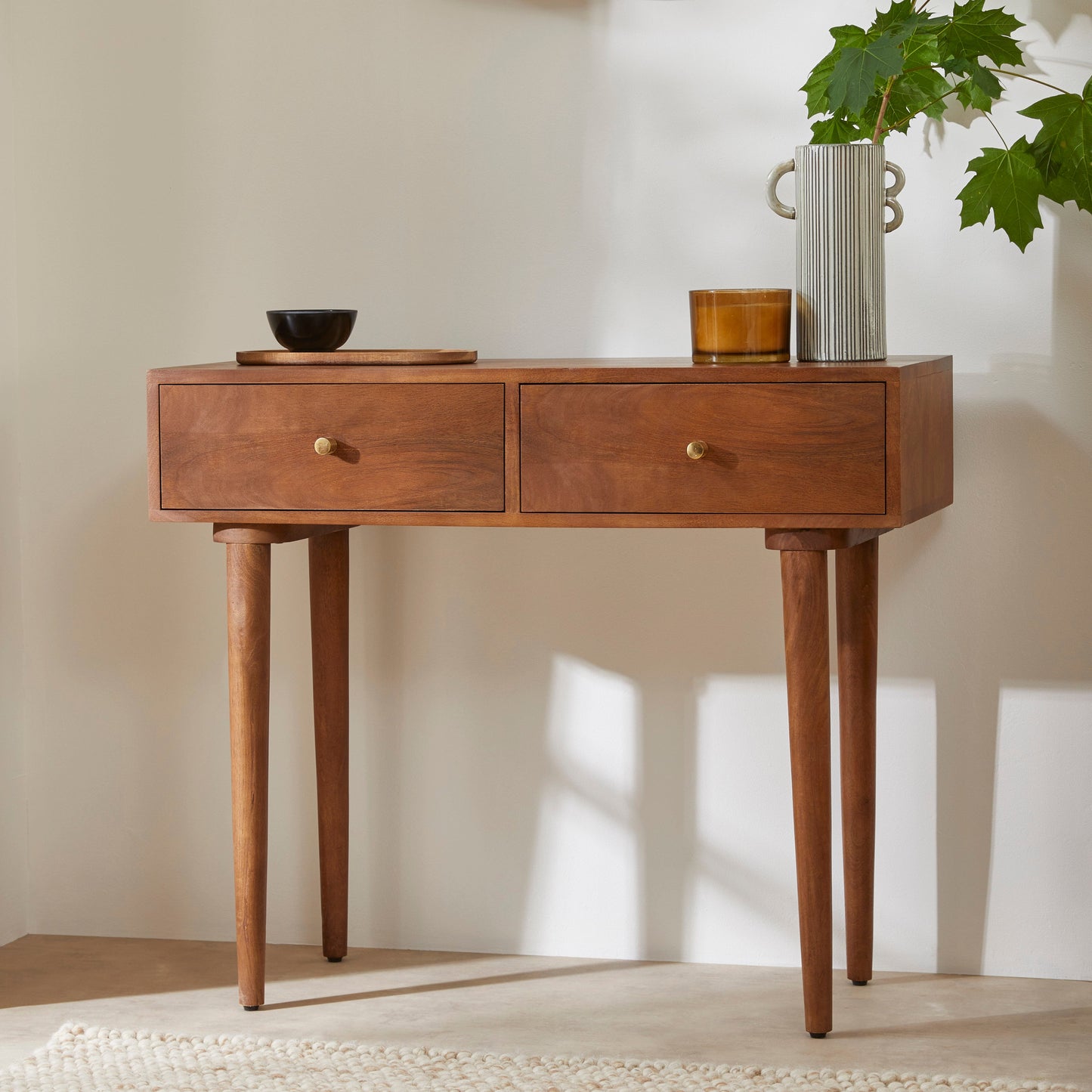 Fishe & Lilly Scandinavian Walnut Oslo Console, Dressing Table, and Desk