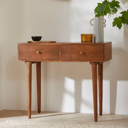 Fishe & Lilly Scandinavian Walnut Oslo Console, Dressing Table, and Desk