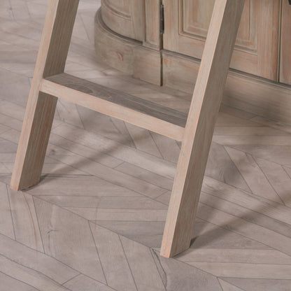 Handcrafted Large Rustic White Cedar Bookcase with Ladder & Curved Edges - RMB12