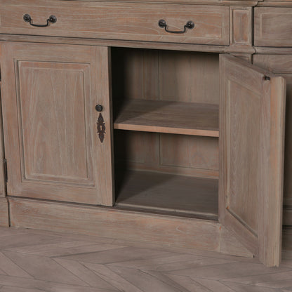 Handcrafted Large Rustic White Cedar Bookcase with Ladder & Curved Edges - RMB12