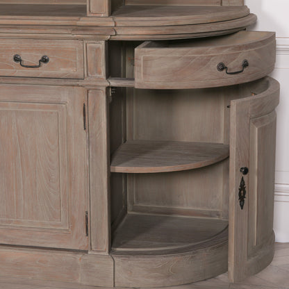 Handcrafted Large Rustic White Cedar Bookcase with Ladder & Curved Edges - RMB12