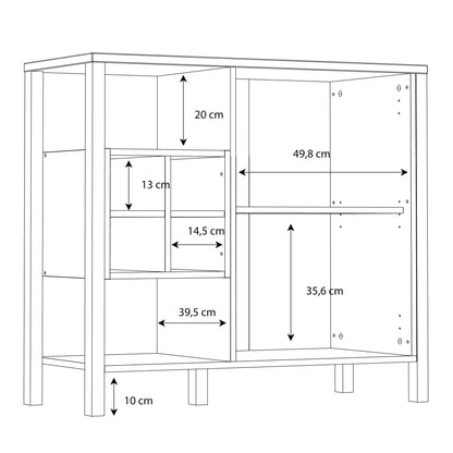 Matt Black Riviera Drinks Cabinet Storage Display Chest in Oak