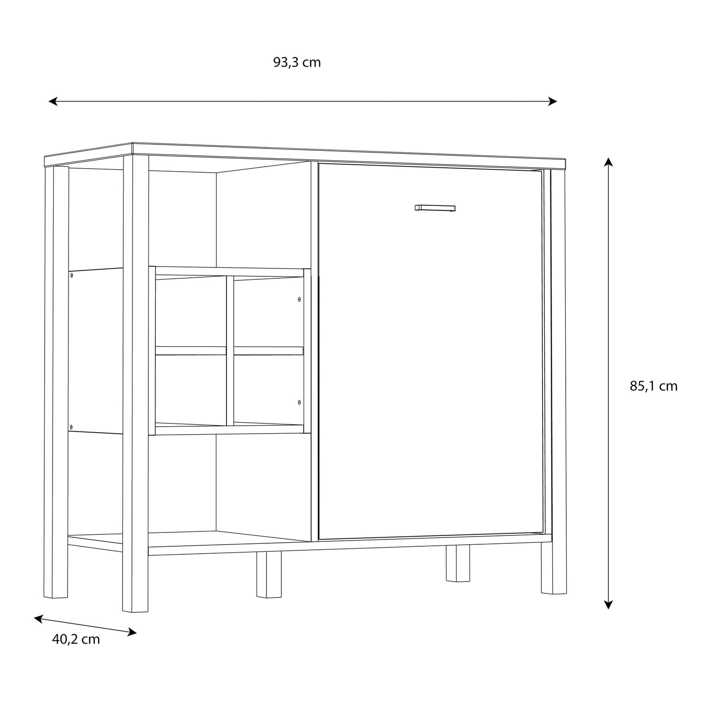 Matt Black Riviera Drinks Cabinet Storage Display Chest in Oak