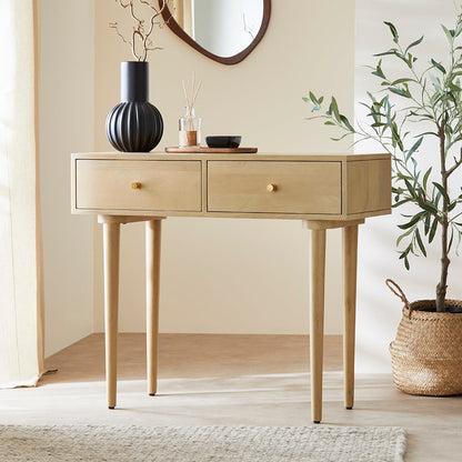 Fishe & Lilly Scandinavian Light Oak Oslo Console, Dressing Table, and Desk