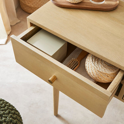 Fishe & Lilly Scandinavian Light Oak Oslo Console, Dressing Table, and Desk