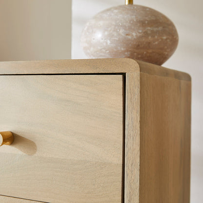 Fishe & Lilly Light Oak Logan Narrow Bedside Table
