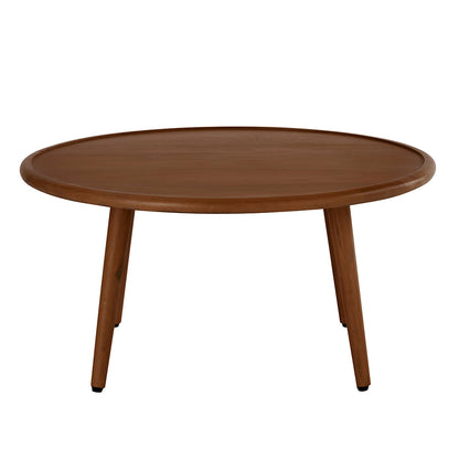 Fishe & Lilly Scandinavian Walnut Round Coffee Table