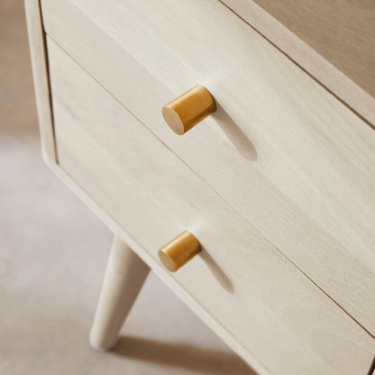 Fishe & Lilly Scandinavian White Oak Logan Narrow Bedside Table