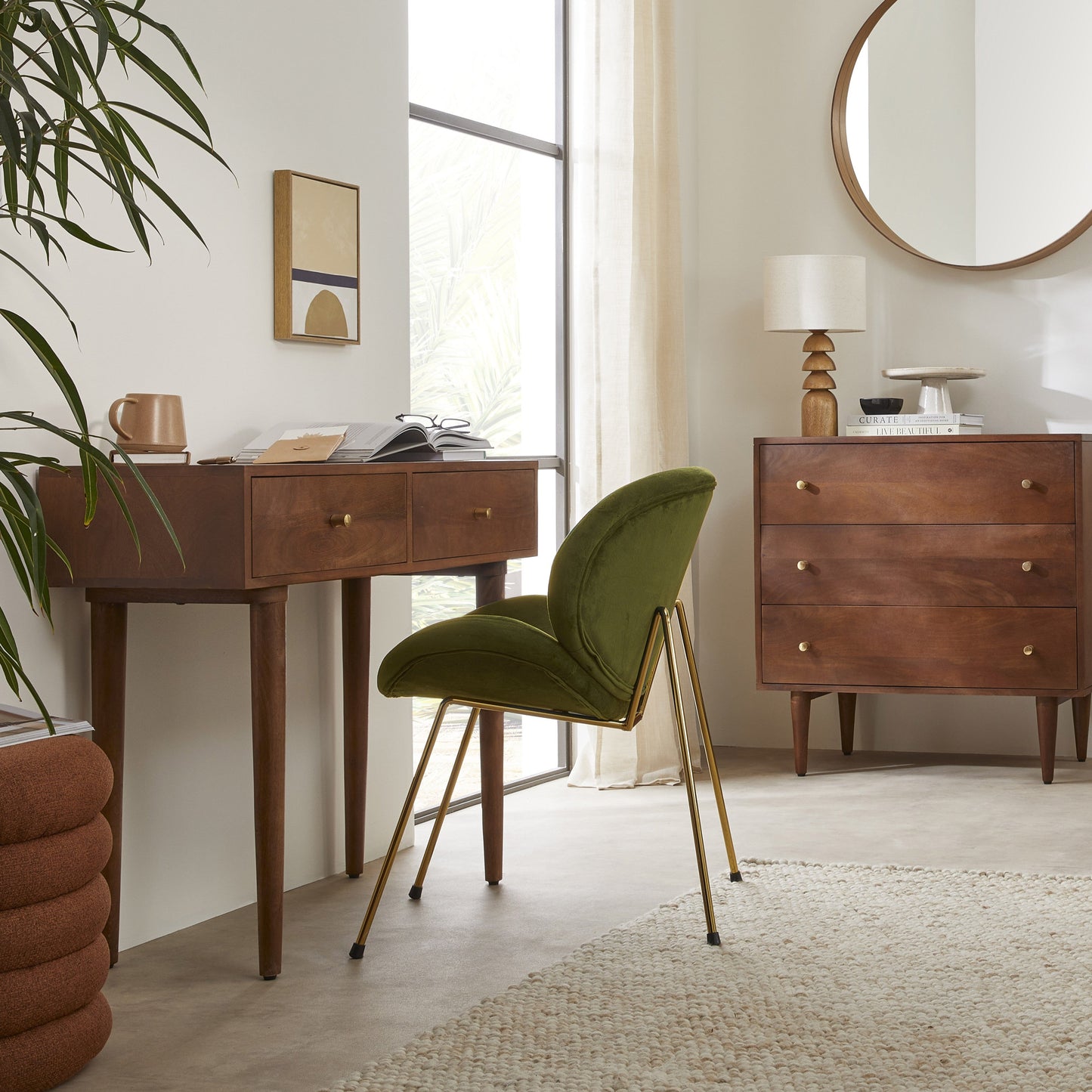 Fishe & Lilly Scandinavian Walnut Oslo Console, Dressing Table, and Desk