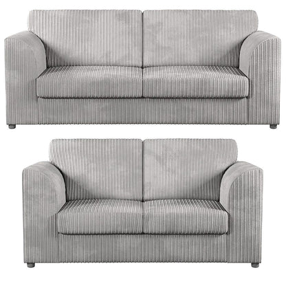 Set of 2 Jumbo Cord (High Back) (3+2) Seater Sofas - Available in 7 Colours