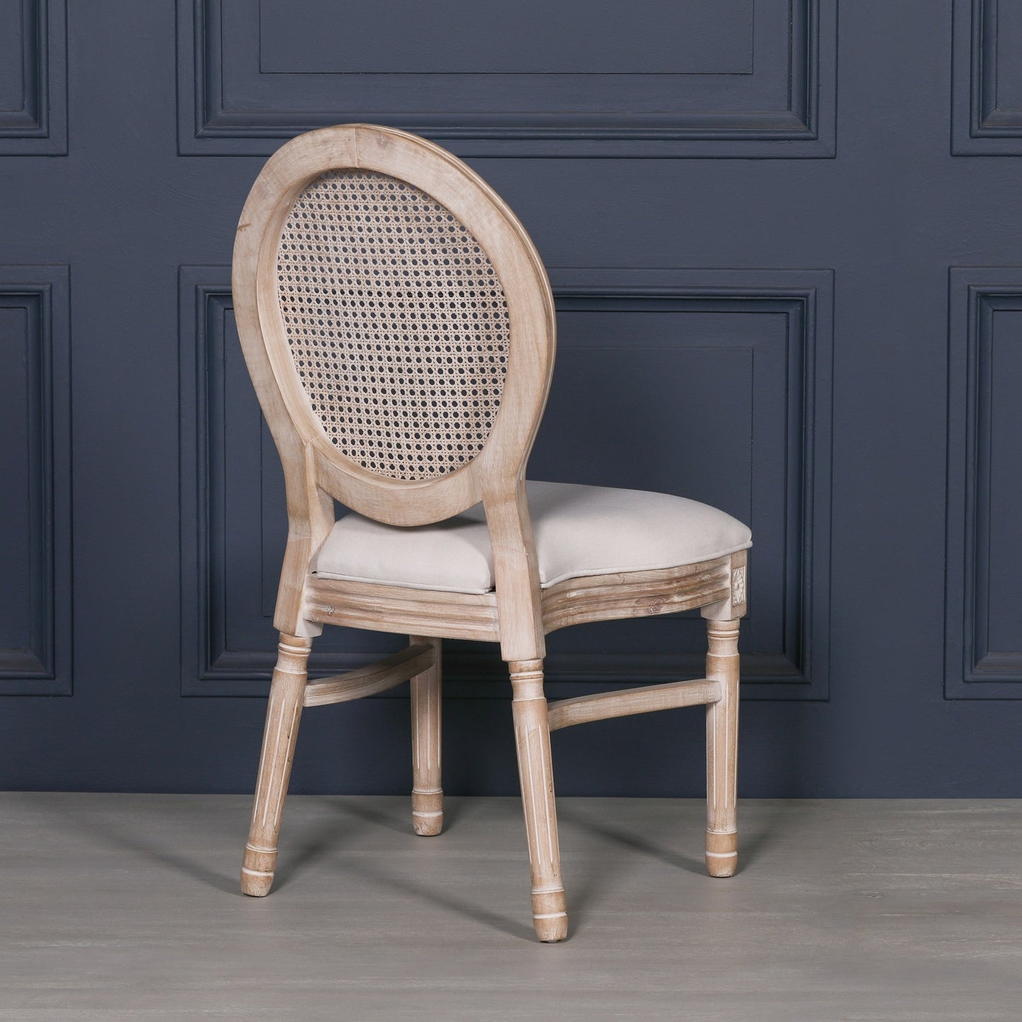 [Set of 2] Maison Reproductions Wooden Louis Upholstered Dining Chairs - WFA60