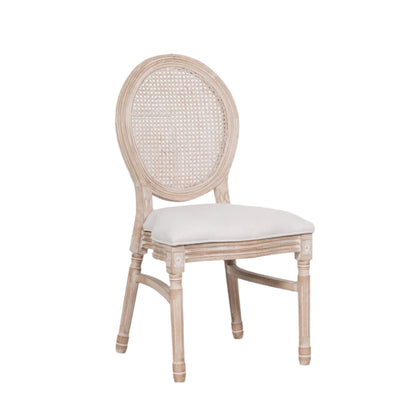 [Set of 2] Maison Reproductions Wooden Louis Upholstered Dining Chairs - WFA60