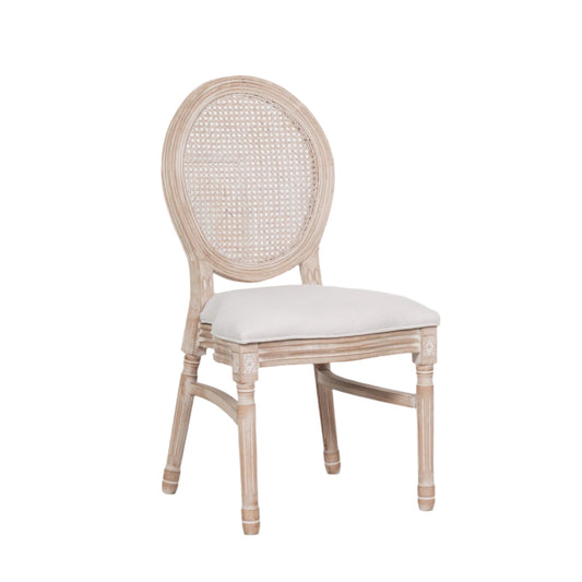 [Set of 2] Maison Reproductions Wooden Louis Upholstered Dining Chairs - WFA60