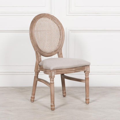 [Set of 2] Maison Reproductions Wooden Louis Upholstered Dining Chairs - WFA60