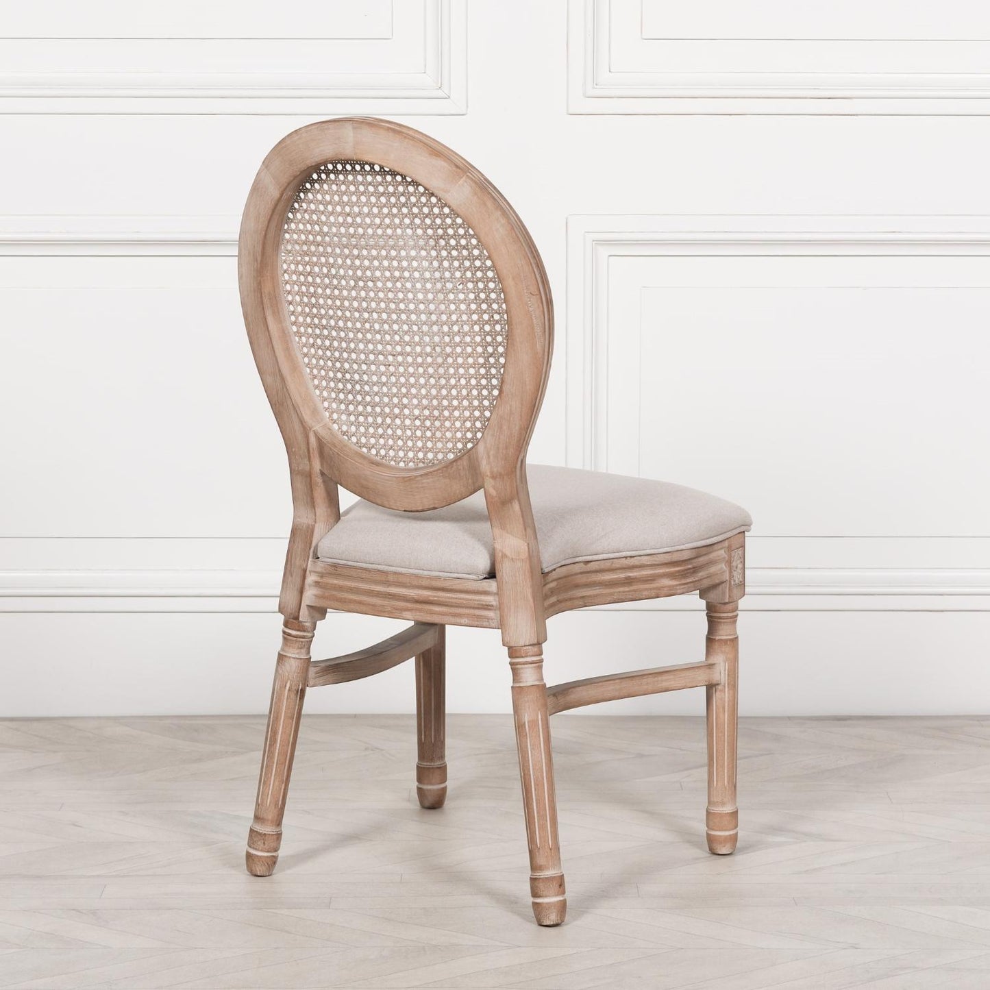 [Set of 2] Maison Reproductions Wooden Louis Upholstered Dining Chairs - WFA60