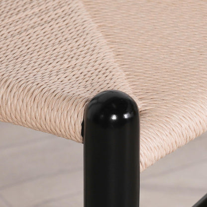 [Set of 2] Maison Reproductions Wishbone Black Painted Wooden Dining Chairs