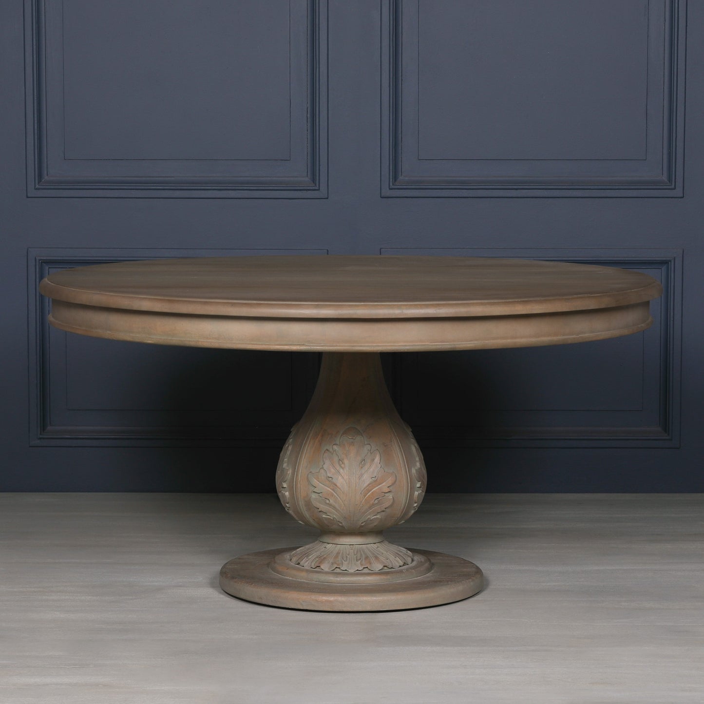 Maison Reproductions Rustic Washed 150cm Round Acorn Dining Table - WDT020