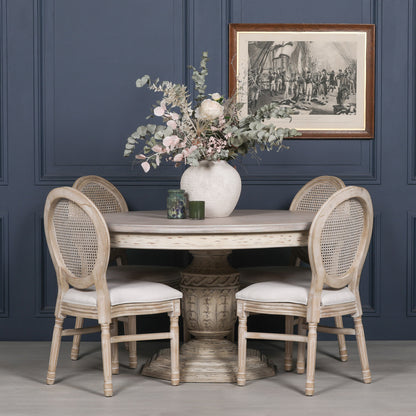 Maison Reproductions Heavy Distressed 145cm Round Dining Table - WDT07