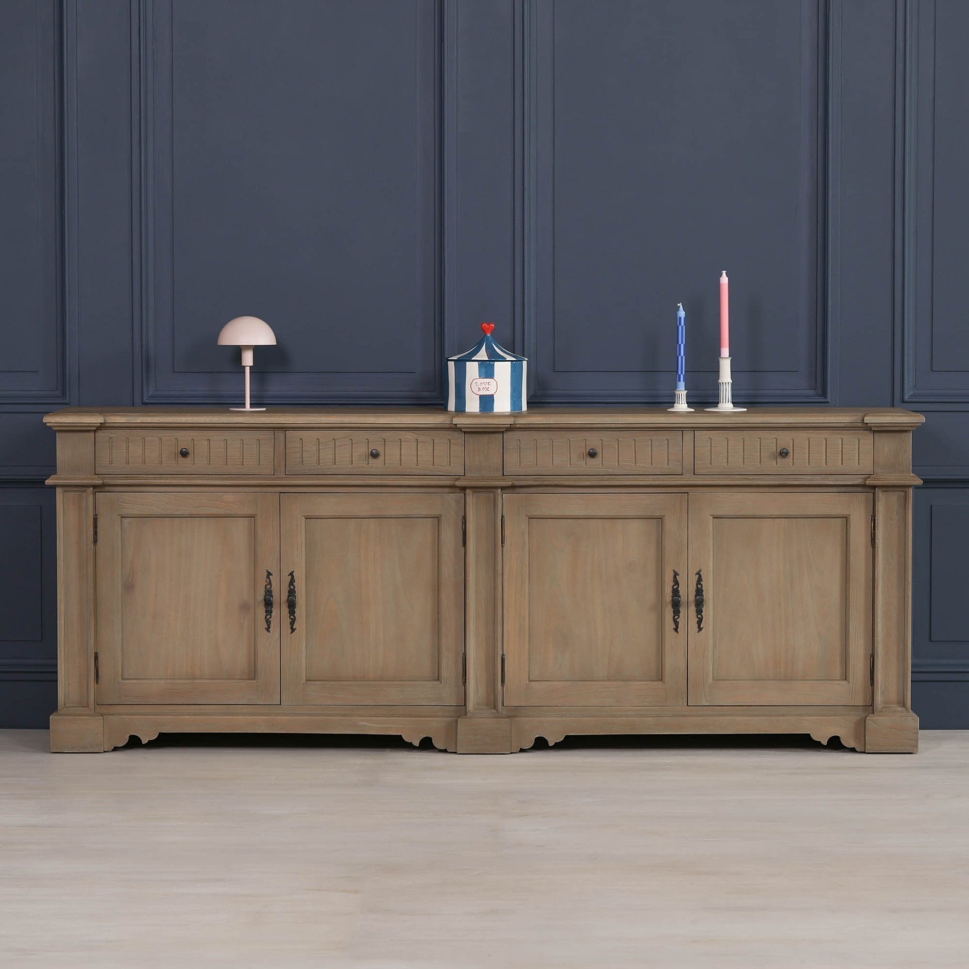 Maison Reproductions Rustic Classical 232cm Sideboard - WDT32 - White Bear Furnishings