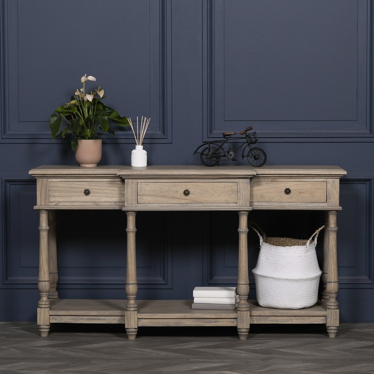 Maison Reproductions Rustic Wooden Breakfront Console - WFA387