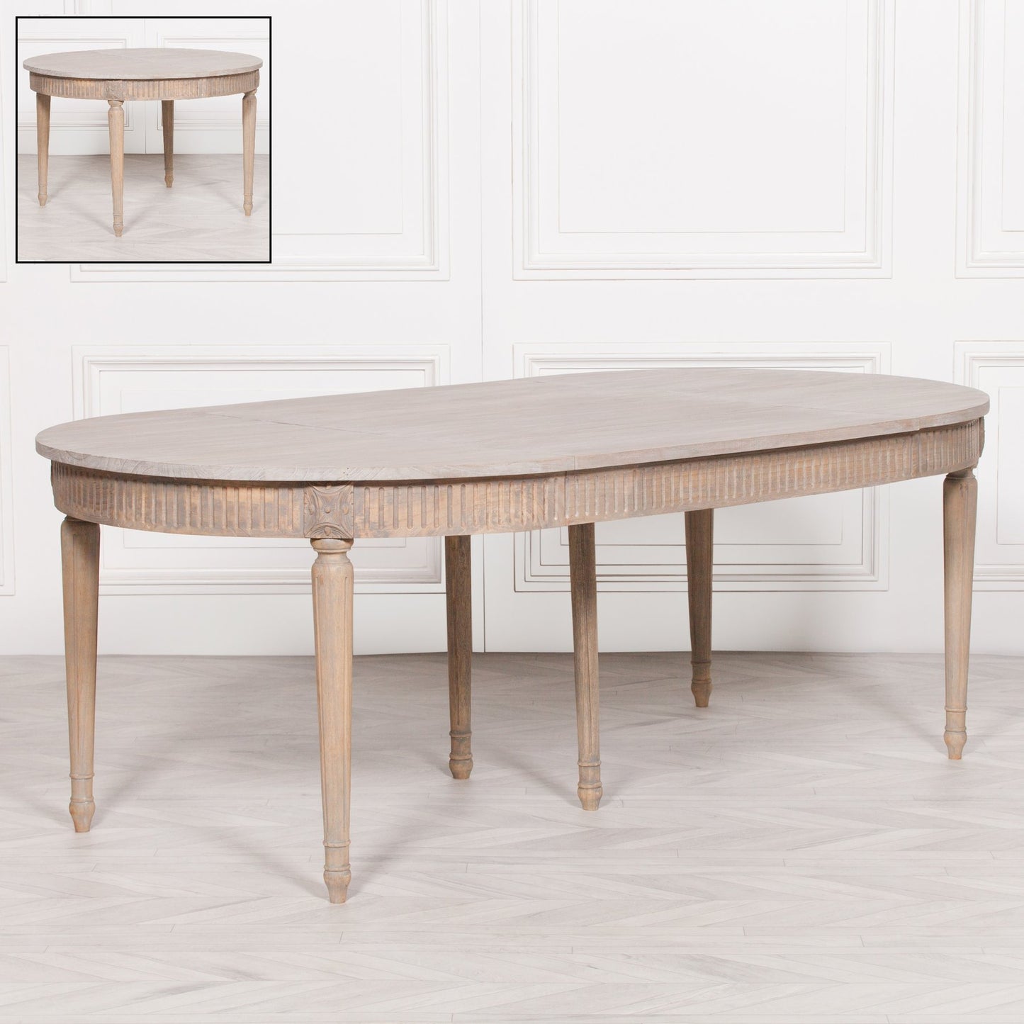Maison Reproductions Rustic Wooden Extendable 117cm Dining Table - WFA60