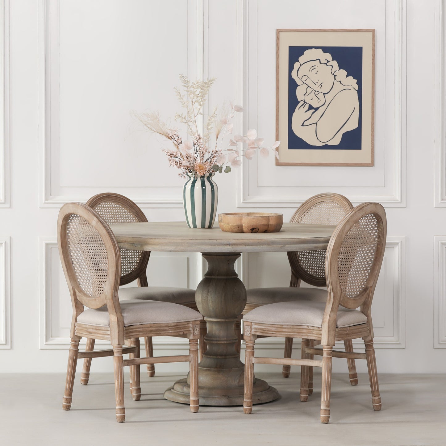 Maison Reproductions Rustic Wooden Round Dining Table 147cm - WFA61