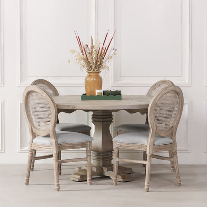 Maison Reproductions Rustic Wooden Round Pedestal Dining Table - WFA62