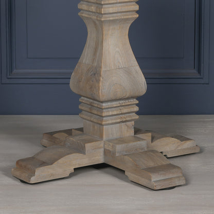 Maison Reproductions Rustic Wooden Round Pedestal Dining Table - WFA62