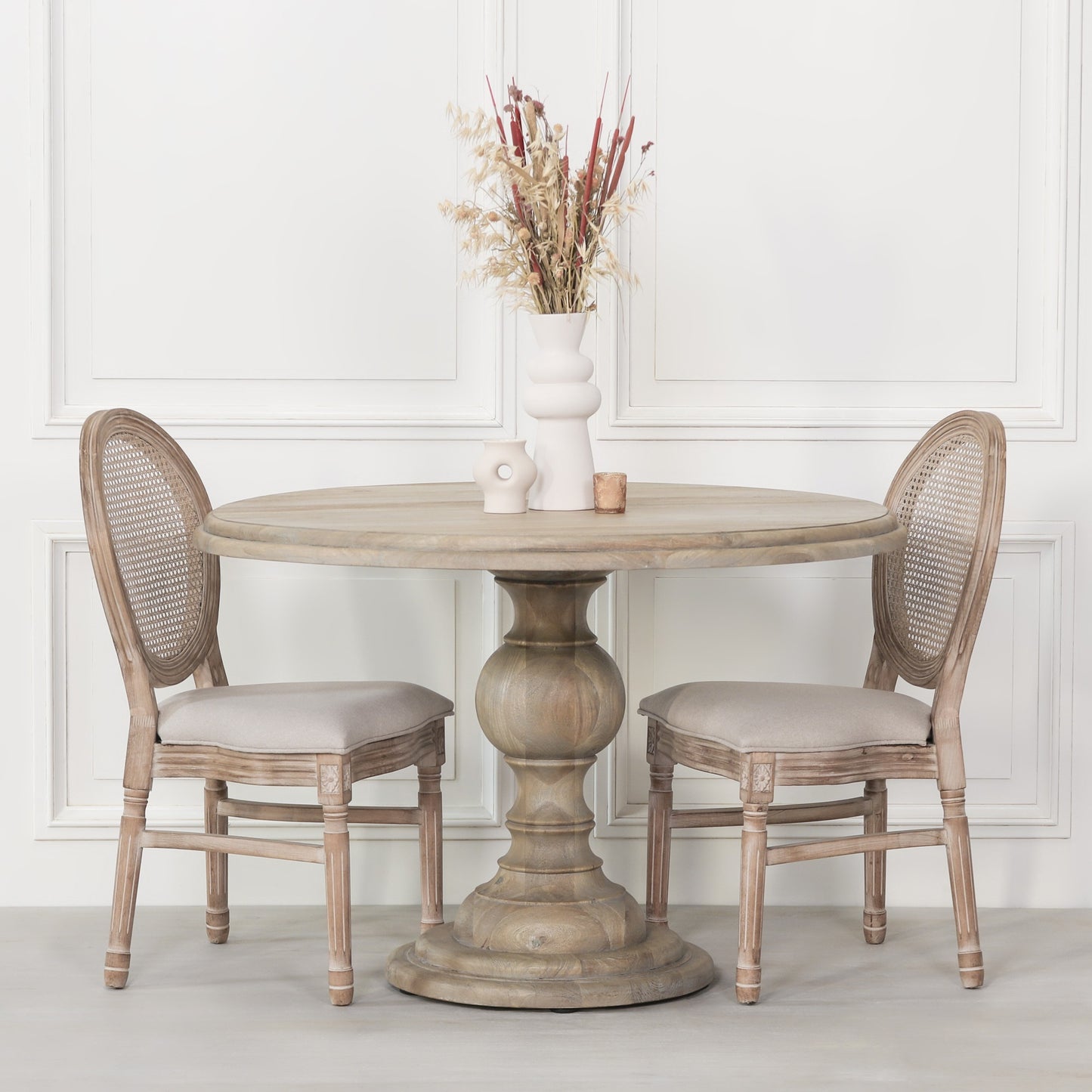 Rustic Wooden Round Dining Table 120cm - WFA63