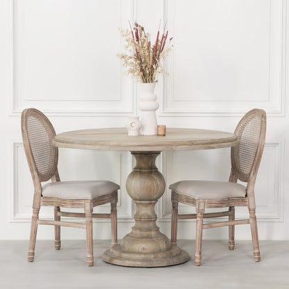 Rustic Wooden Round Dining Table 120cm - WFA63