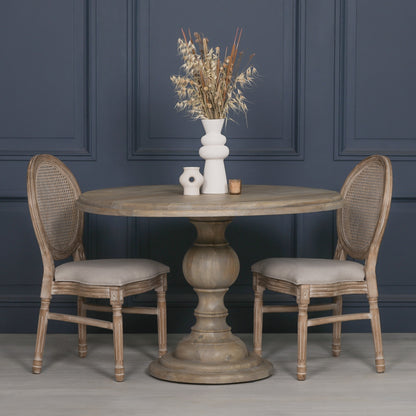 Rustic Wooden Round Dining Table 120cm - WFA63