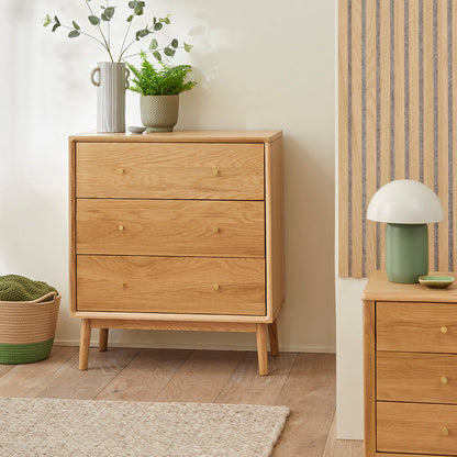 Fishe & Lilly Wright Oak Chest of 3 Drawers