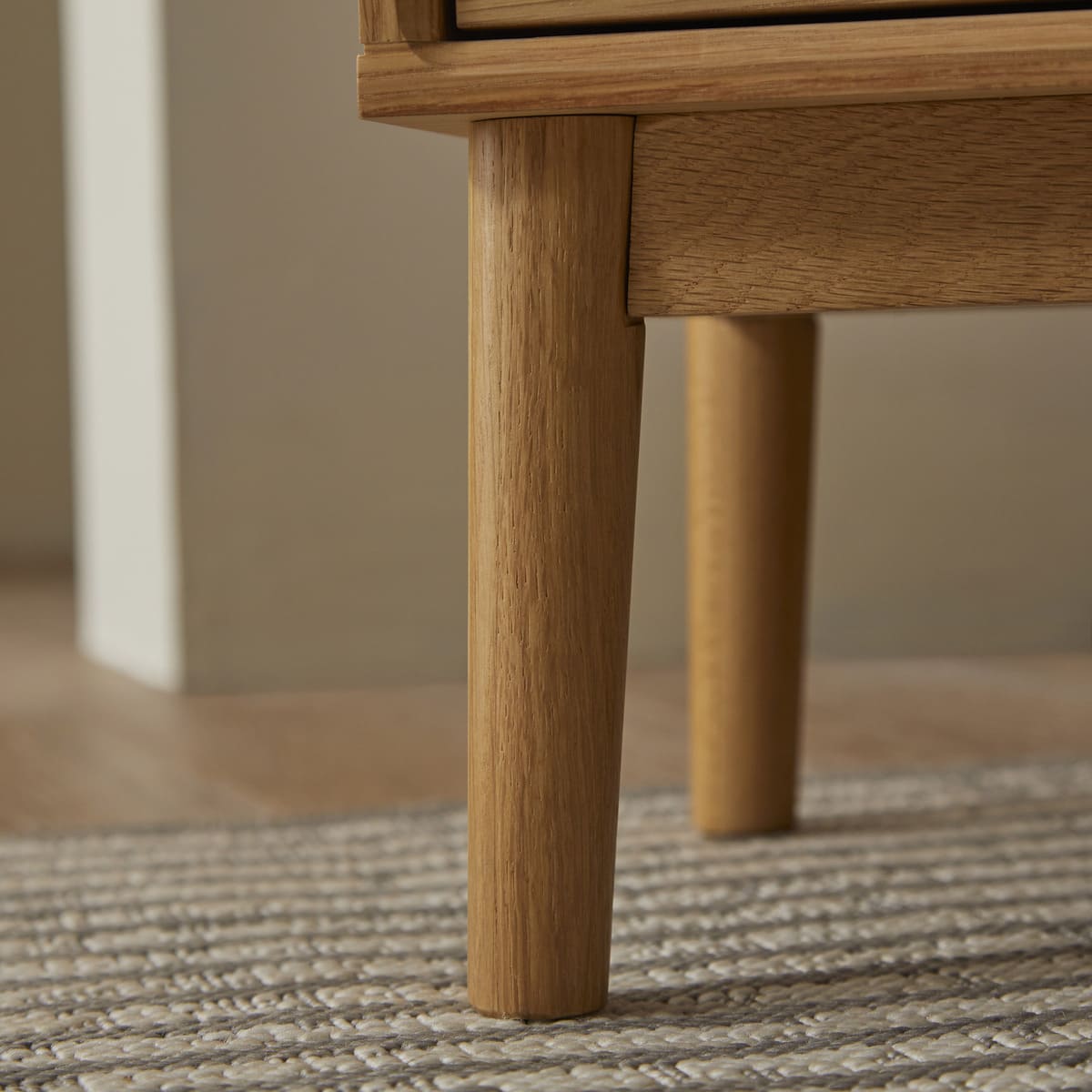 Fishe & Lilly Wright Narrow Oak Bedside Table