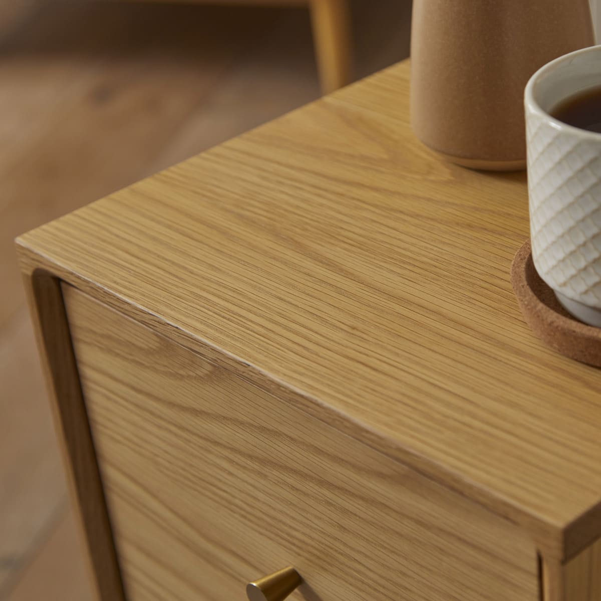 Fishe & Lilly Wright Narrow Oak Bedside Table
