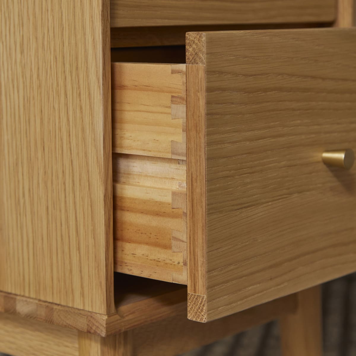 Fishe & Lilly Wright Narrow Oak Bedside Table